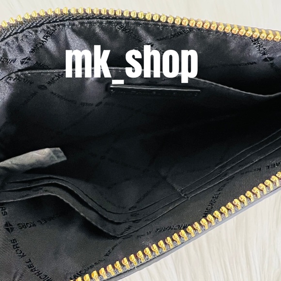 Michael Kors Jet Set Charm Large Zip Clutch Wristlet Black - Picture 7 of 11